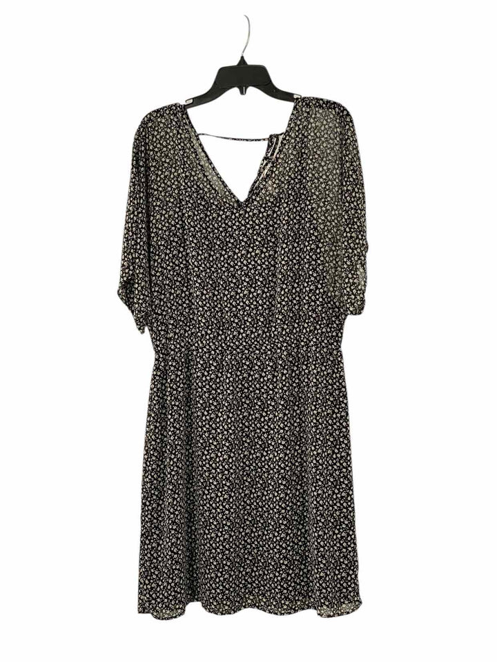 Esprit Size 16 Black White Floral Dress