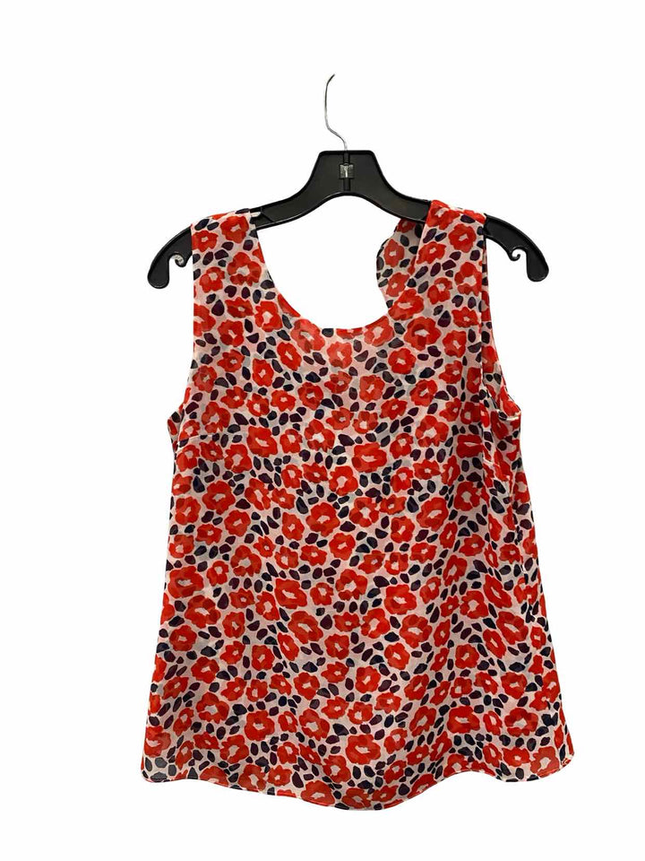Cabi Size S Red White Floral Tank Top