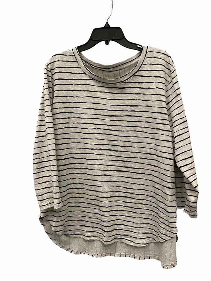 Habitat Size L Gray Stripe Long Sleeve Shirts