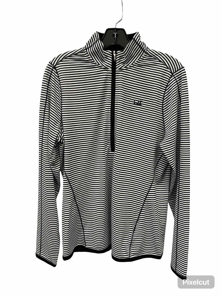 Cutter & Buck Size L White Black Striped Athletic Jacket