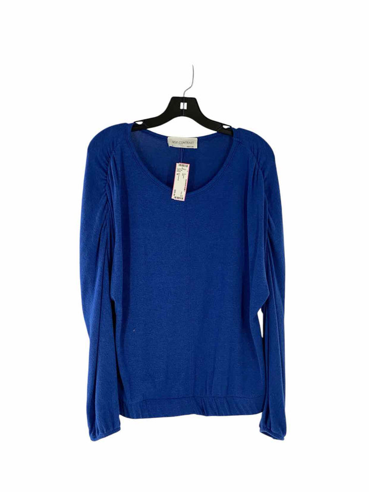 Self Contrast Size M Blue Sweater