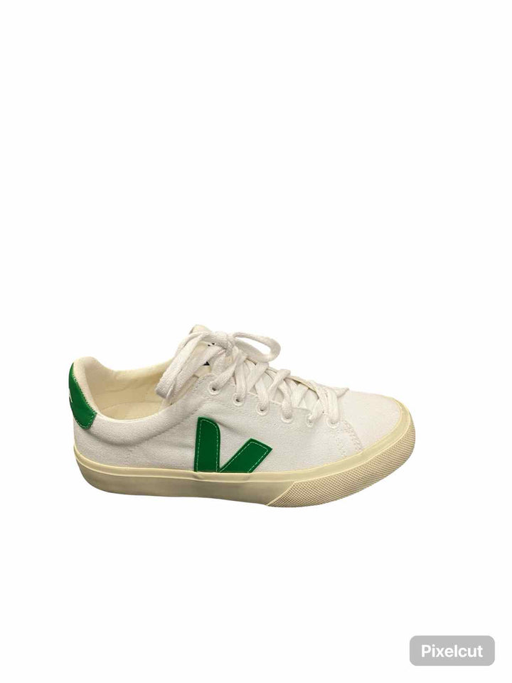 Veja Shoe Size 7 White Green Canvas Campo CA Sneakers