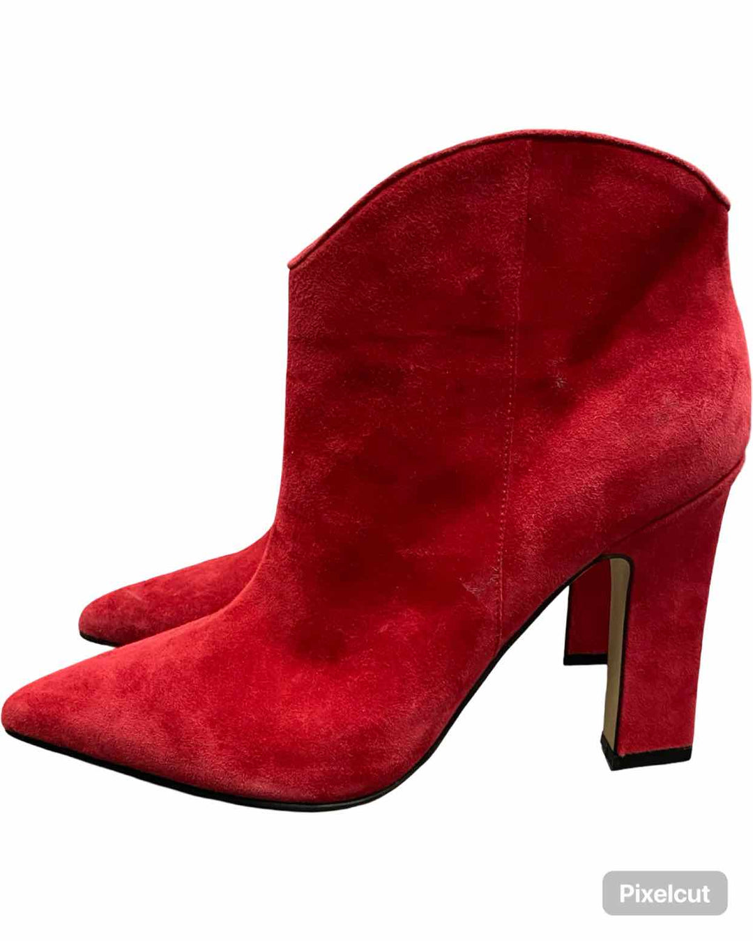 Marc Fisher Shoe Size 8 Red Faux Suede Pointed Boots(Ankle)