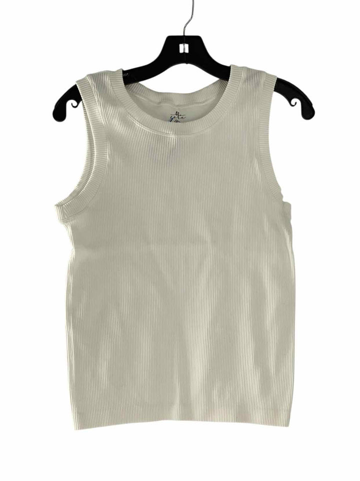 BKE Size M/L White Ribbed Tank Top