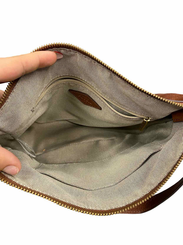 Fossil Brown W/Crossbody Strap Purse