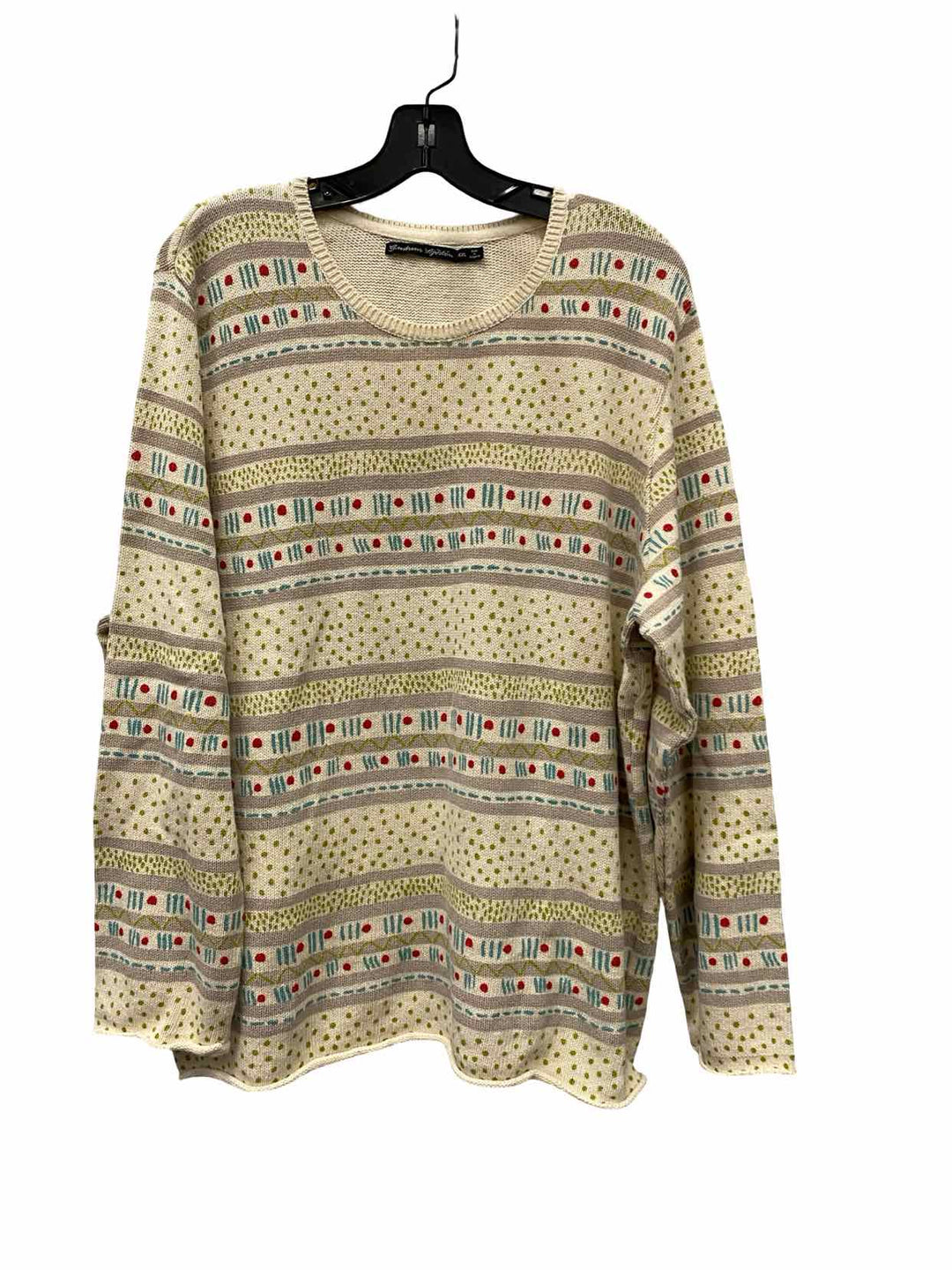 Unknown Brand Size XXL Cream Print Sweater