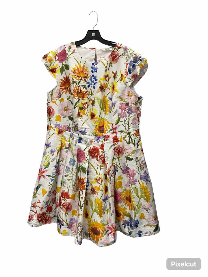 eShakti Size 2X White Multi Dress