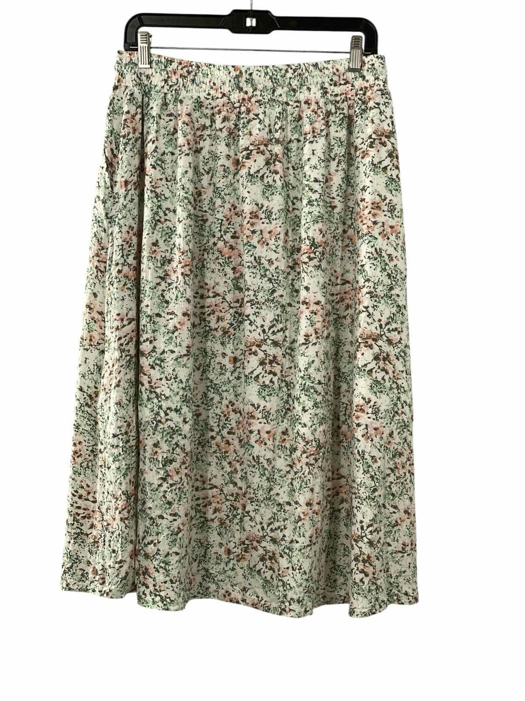Caslon Size M White Green & Pink Floral Skirt