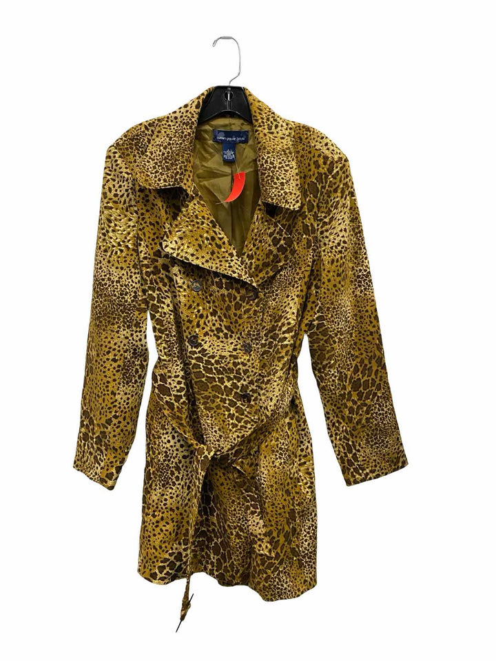 Susan Graver Size L Brown Leopard Print Coat(Long)
