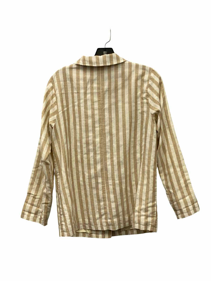 Very J Size S Tan White Striped Jacket