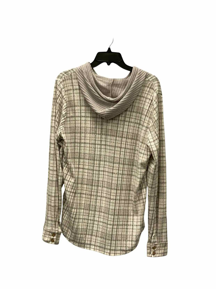 Modish Rebel Size M Grey off white Plaid Long Sleeve Shirts