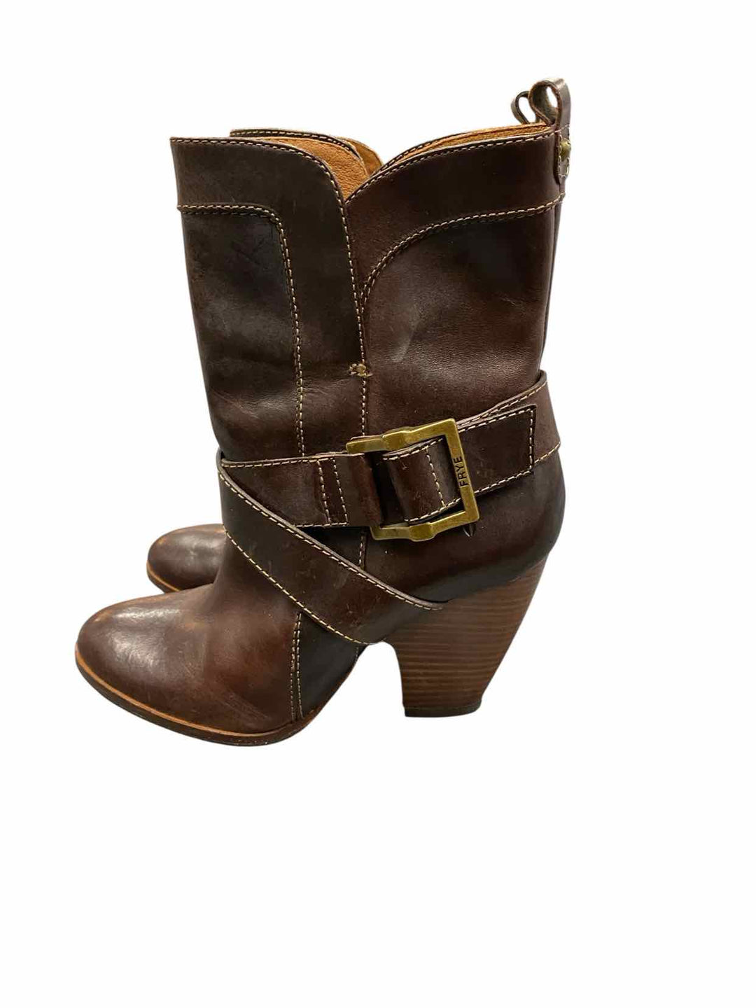 Frye Shoe Size 7.5 Brown Leather andrea mid Boots(Ankle)