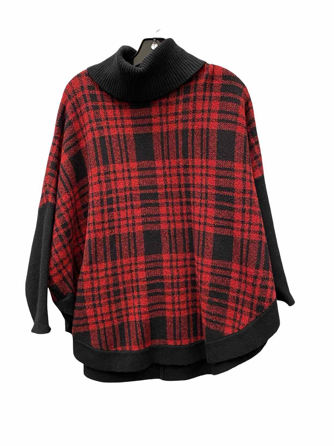 Loft Size L Black Red Plaid Sweater