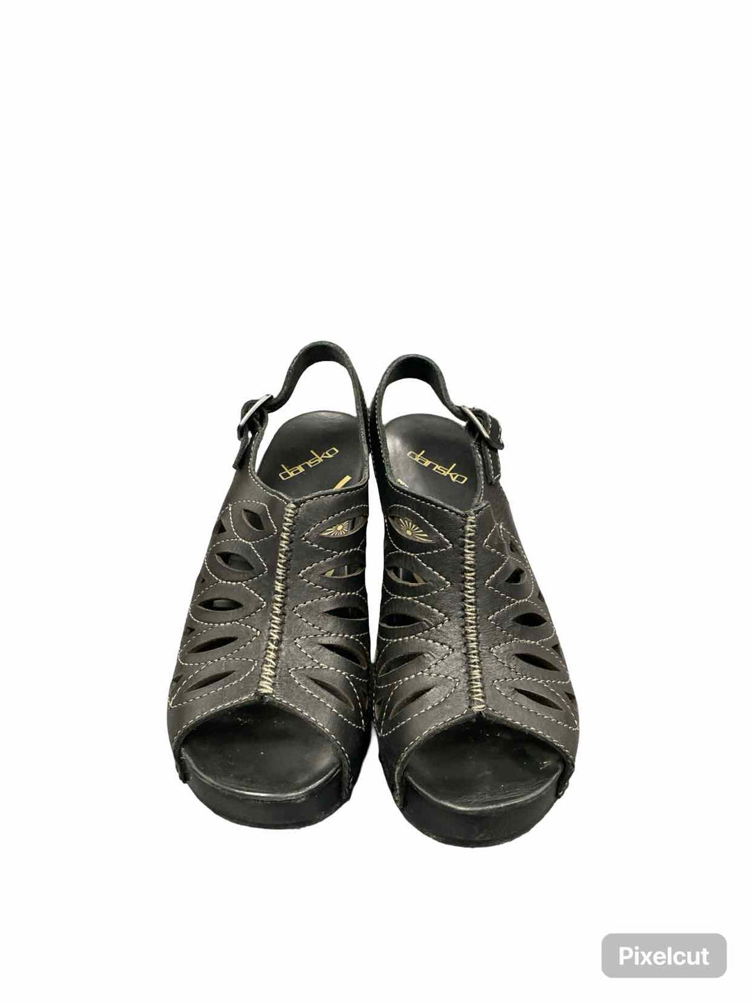Dansko Shoe Size 38 Black Leather Rowena Heels