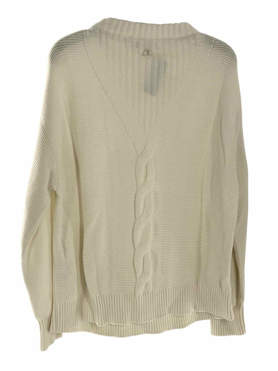 Barbour Size 10 White Cable Knit 100% cotton Sweater