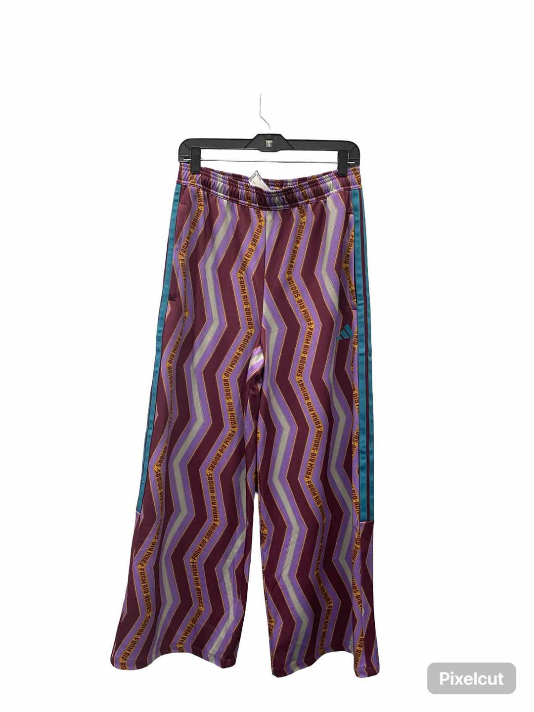 Farm Rio Size M Purple Blue zigzag Athletic Pants