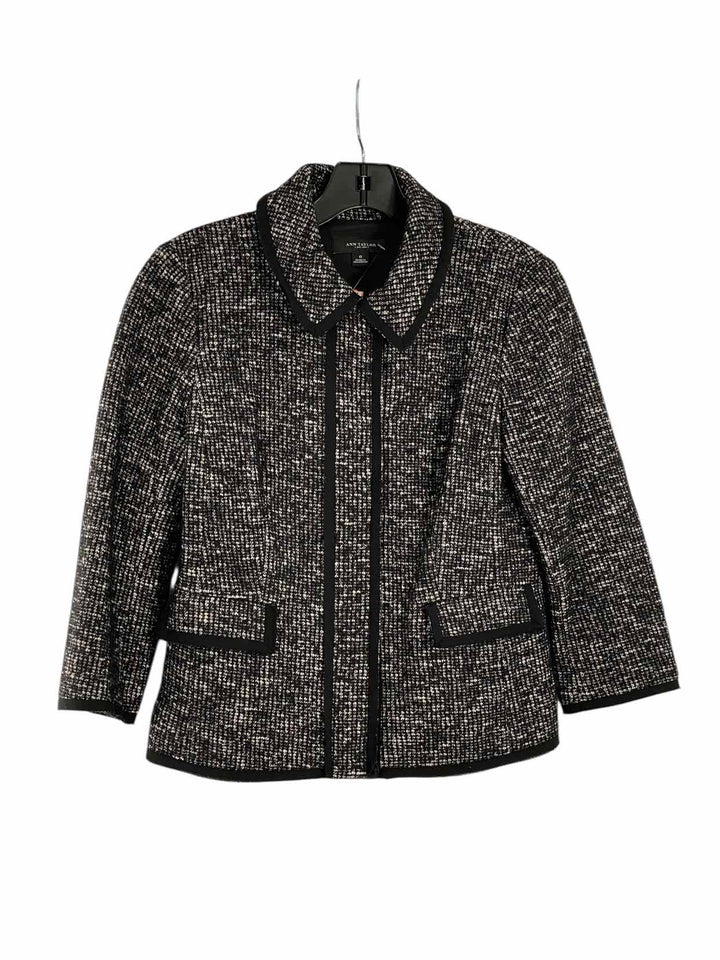 Ann Taylor Size 0 Black White Wool Blend Jacket