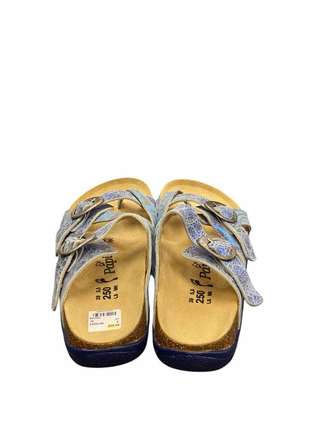 Birkenstock Shoe Size 39 Blue Tan Leather NWOT Sandals