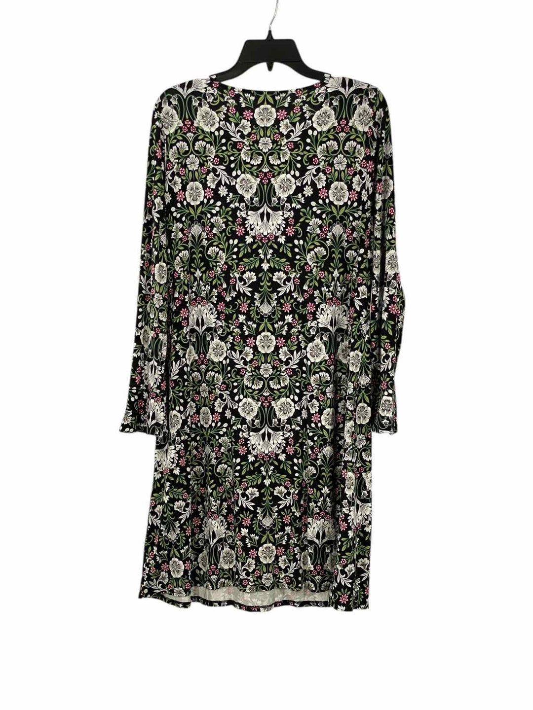 J Jill Size L Black & Brown Floral Dress