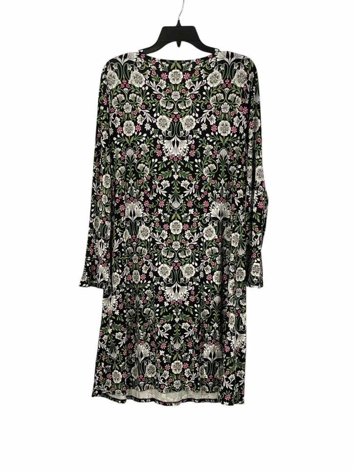 J Jill Size L Black & Brown Floral Dress