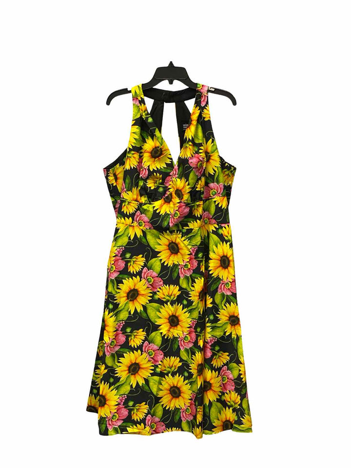 Unique Vintage Size 2X/3X Yellow Black/Pink Sunflowers Dress