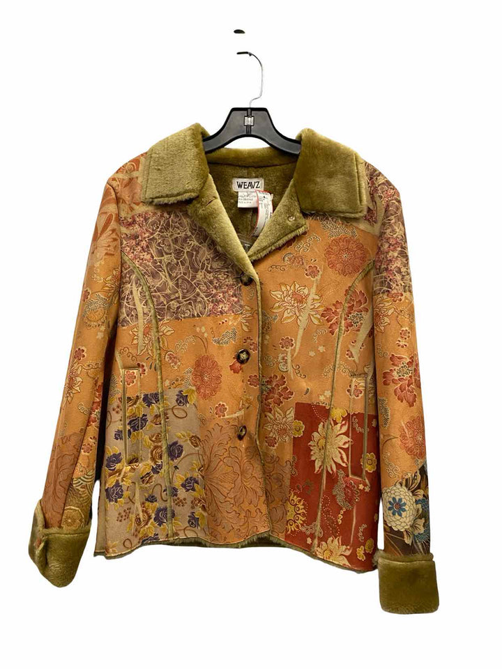 Weavz Size L Beige Orange Print NWOT Jacket (Outdoor)