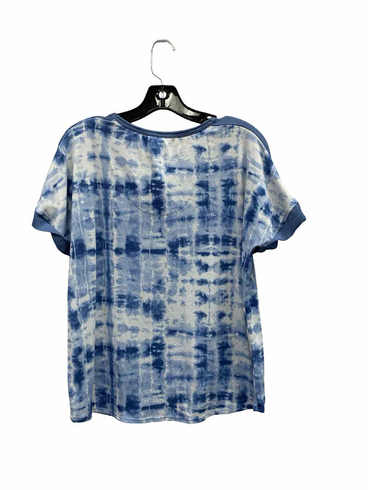 Lucky Brand Size XL Blue Tie Dye Short Sleeve Shirts