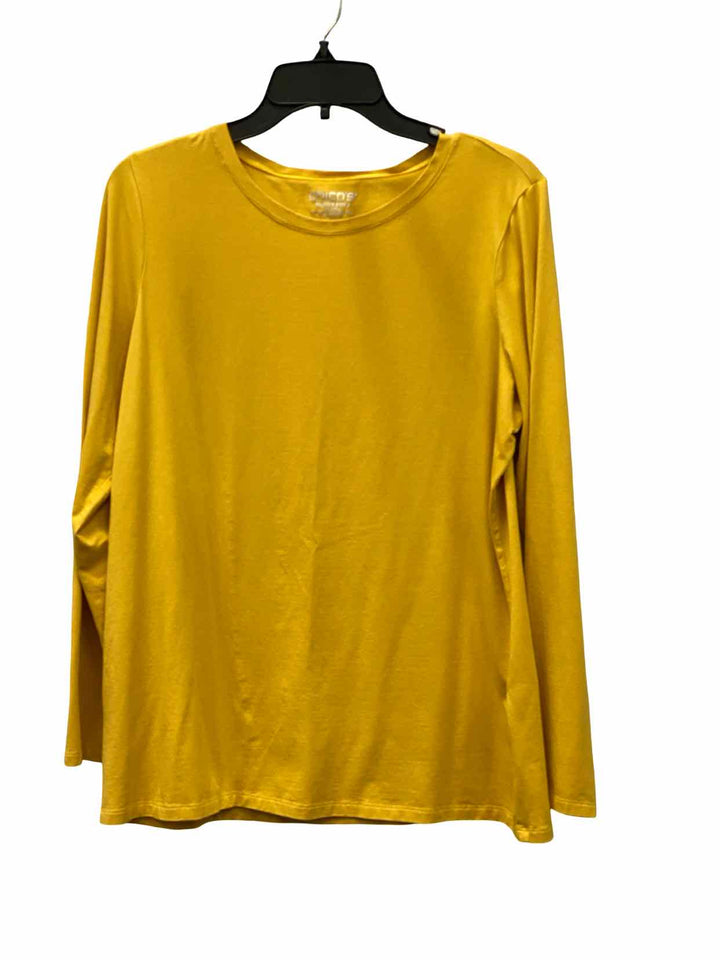 Chico's Size L Yellow Long Sleeve Shirts
