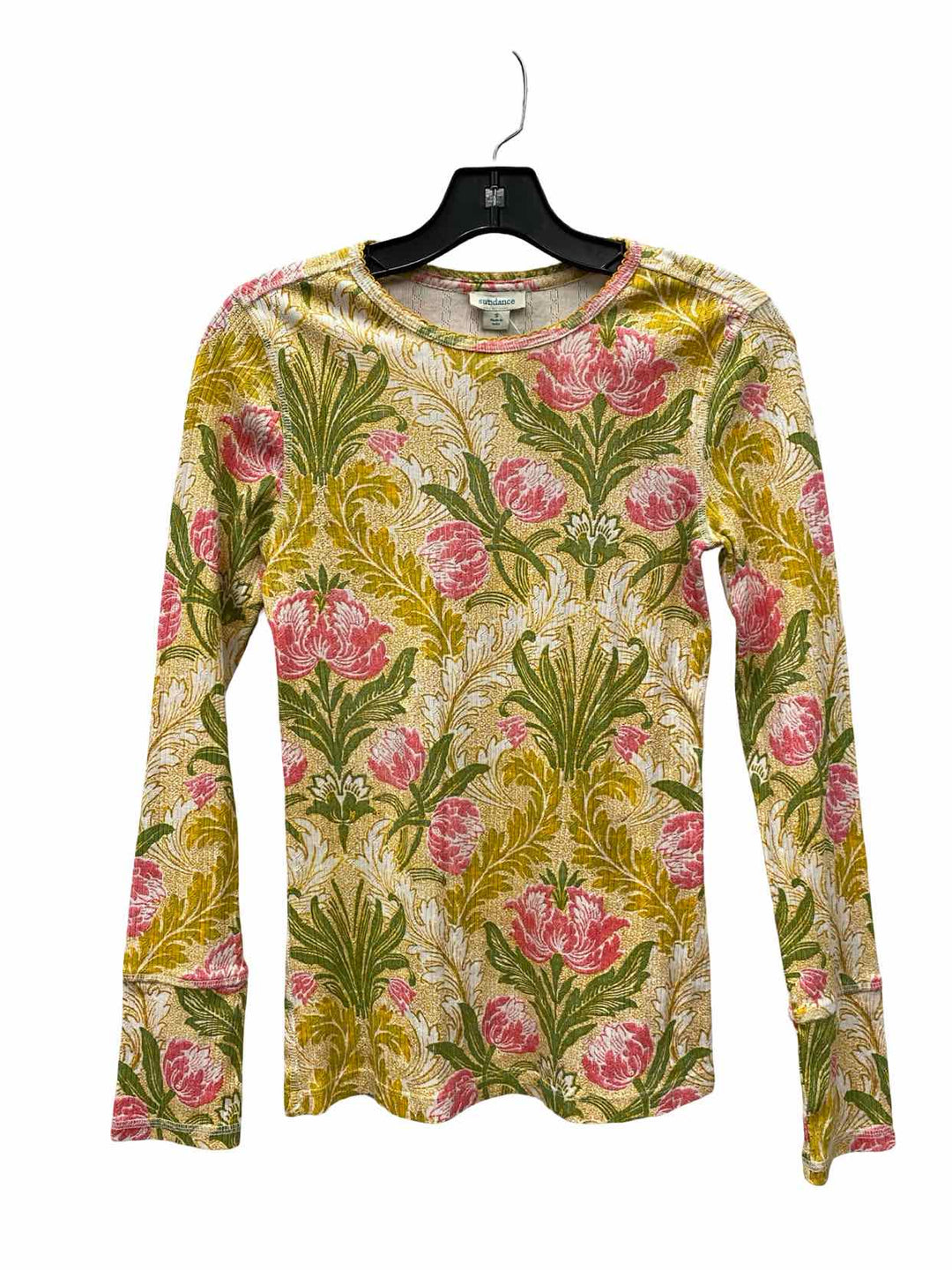 Sundance Size S Yellow Floral Long Sleeve Shirts
