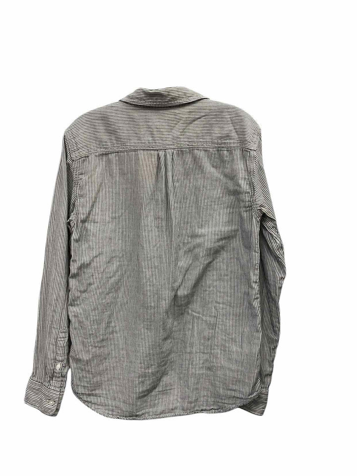 Everlane Size M/L White Grey Striped Long Sleeve Shirts