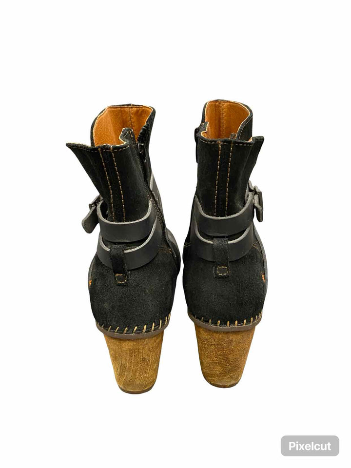 The Art Company Shoe Size 42 Black Brown Leather Upper Boots(Ankle)