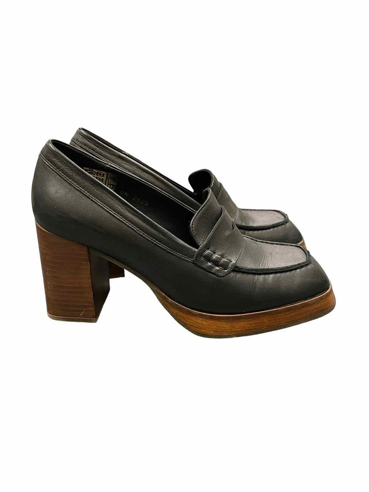 Alohas Shoe Size 40 Black Leather Busy Heels