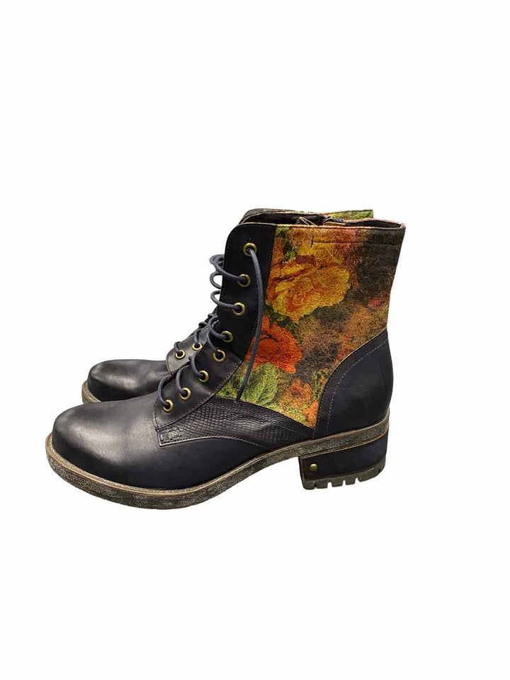 L'Artiste Shoe Size 42 Navy Hand Painted Leather NWOT Marty Boots(Ankle)