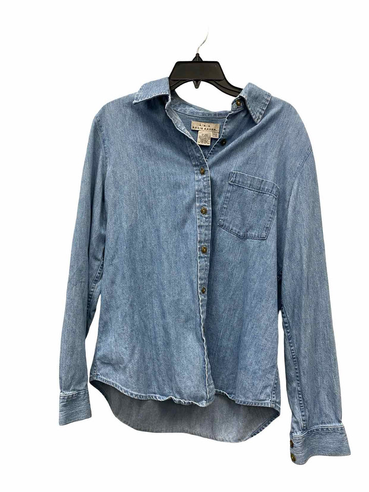 Eddie Bauer Size L Blue Denim Long Sleeve Shirts