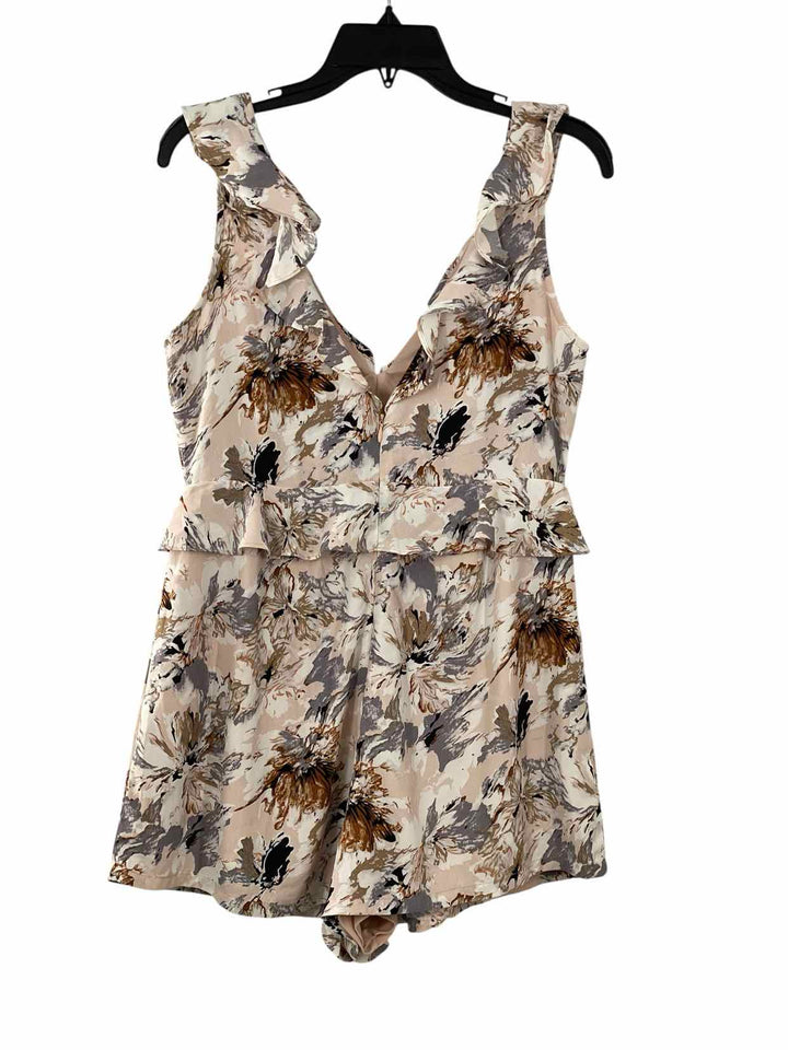 Lulus Size M White Multi Floral Tank Top