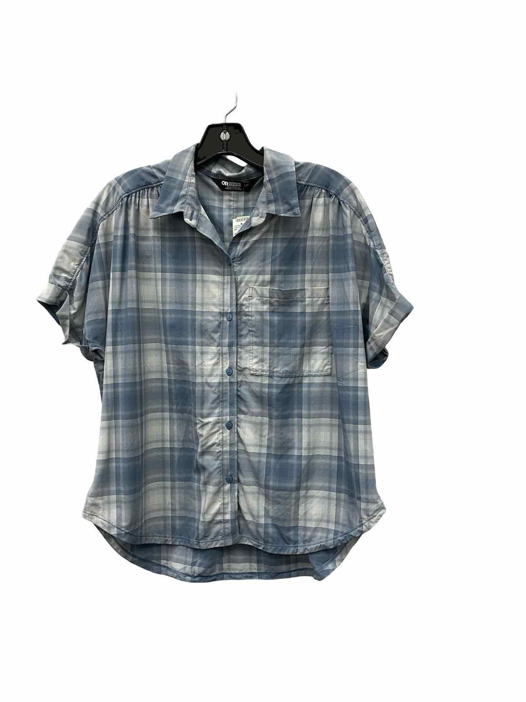 Outdoor Research Size S Blue Plaid Short Sleeve Shirts