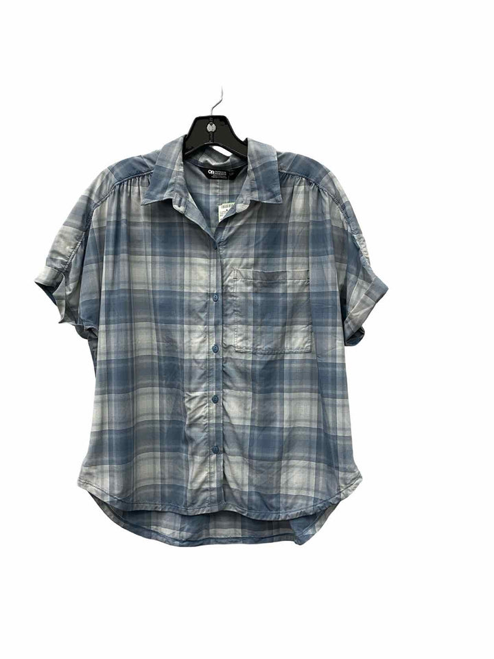 Outdoor Research Size S Blue Plaid Short Sleeve Shirts