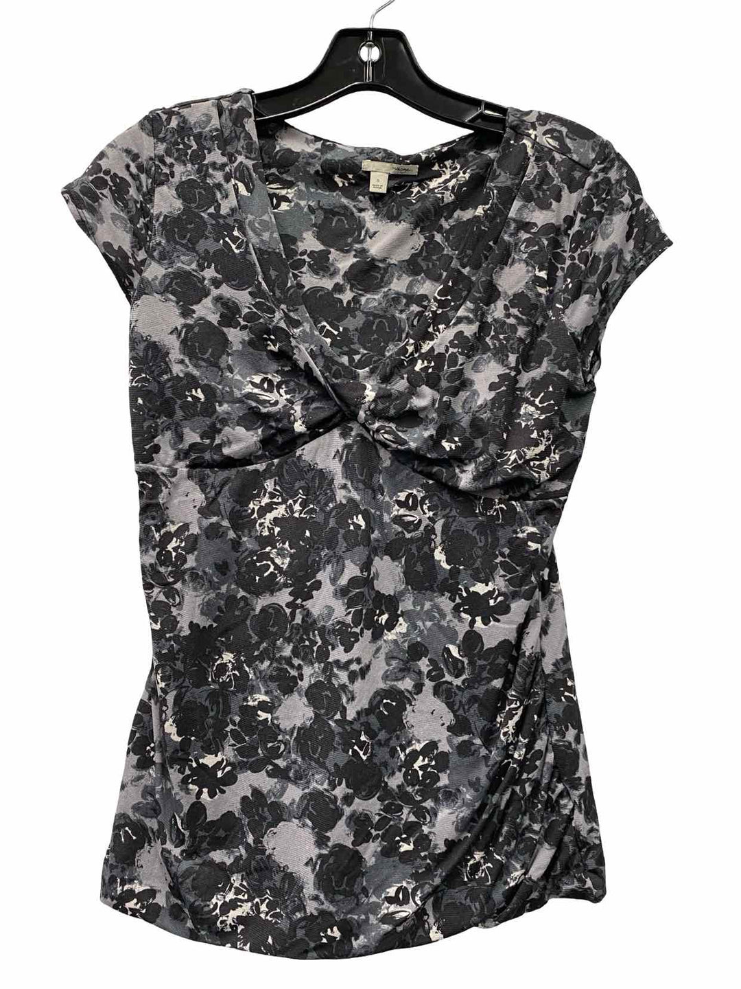 Halogen Size S Grey Black Floral Short Sleeve Shirts