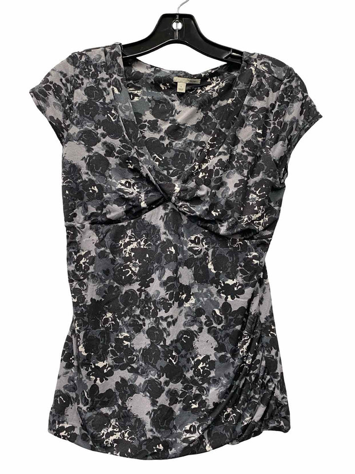 Halogen Size S Grey Black Floral Short Sleeve Shirts