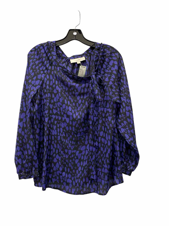 Loft Size S Purple Black Long Sleeve Shirts