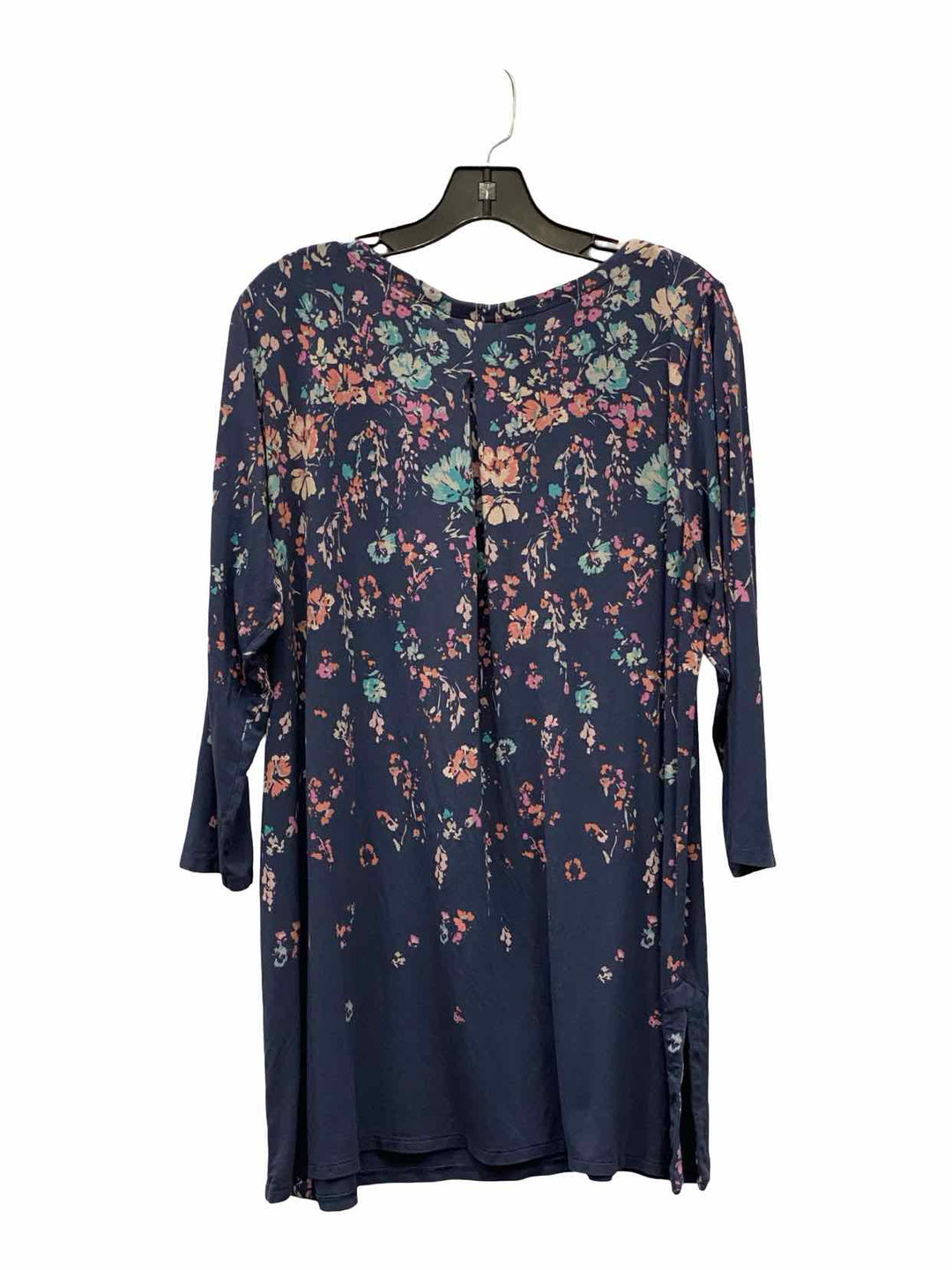 J Jill Size XL Blue Pink Floral Long Sleeve Shirts