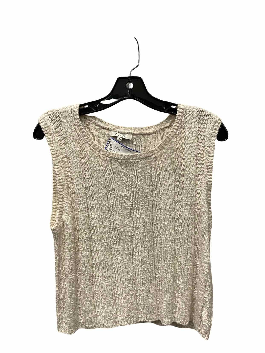 Z supply Size L Beige Ribbed Tank Top