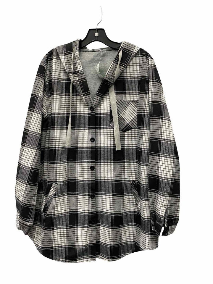 Unknown Brand Size XL Grey Black Plaid Long Sleeve Shirts