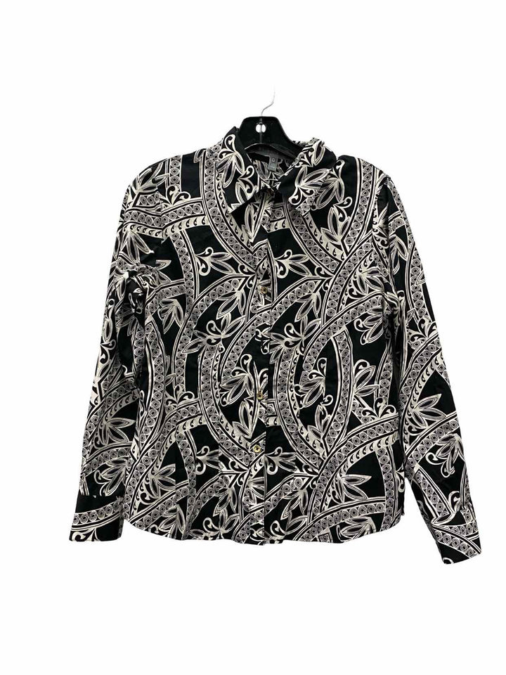 Unknown Brand Size 8P Black White Print Long Sleeve Shirts