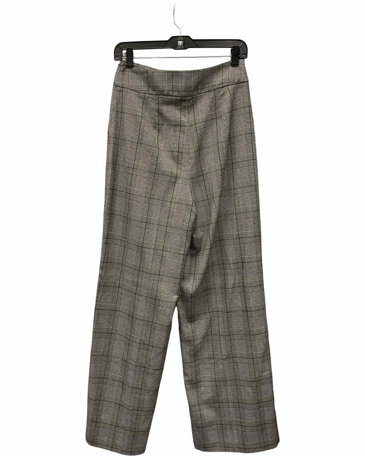 Calvin Klein Size 4 Grey Black & White Checkered Pants