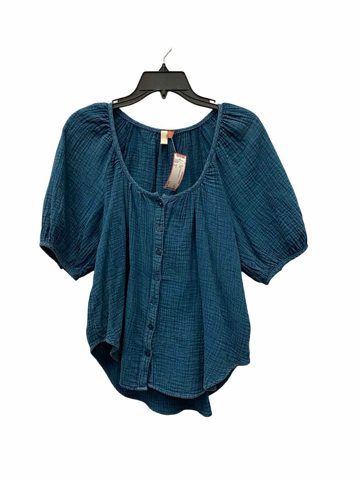 Pilcro Size S Teal Short Sleeve Shirts