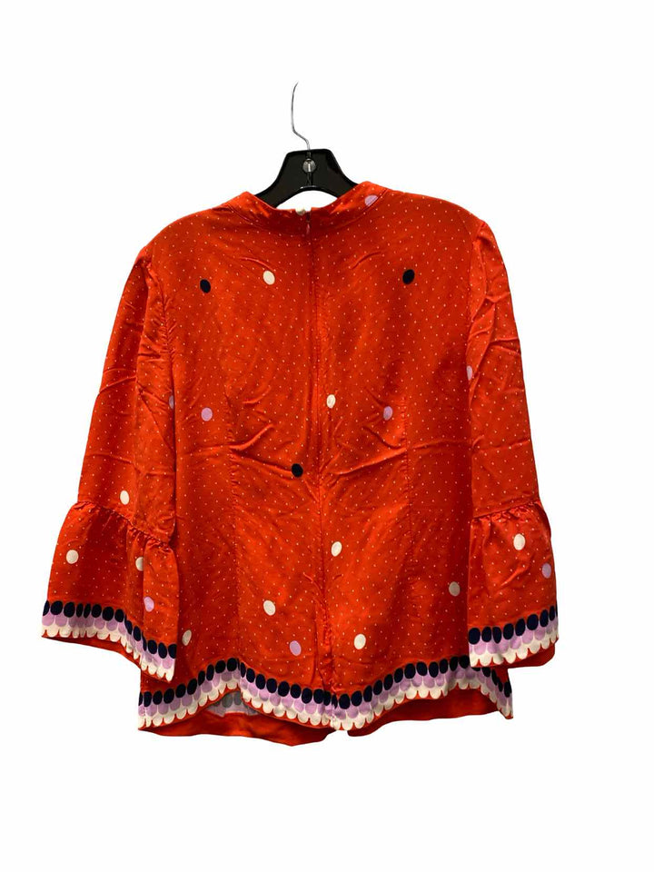 Boden Size 10 Red Print Long Sleeve Shirts