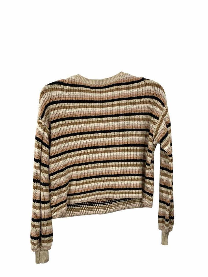 SALTWATER LUXE Size XS Cream Multi Striped Sweater