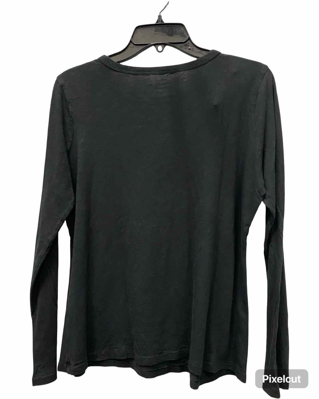 Eileen Fisher Size M Grey Black Stripe 100% Merino Wool Sweater