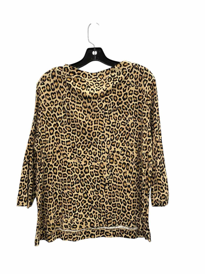 Chico's Size M Brown Black Cheetah Long Sleeve Shirts